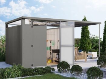 KOVINSKA VRTNA HIKA KARIBU OSTEN 2 SIVI ALUMINIJ 220X220X215